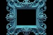 © Phoenix - blue frame decoration. Generative AI