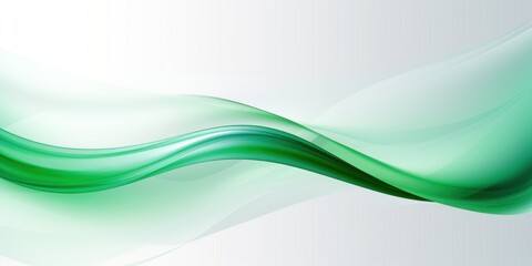 White and green abstract wave background