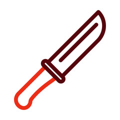 Knife Thick Line Two Colors Icon Design