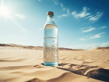 A Bottle Of Water In The Middle Of A Sandy Desert