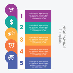 Infographic template Vector. Business process with 2 steps, options, circles. Can be used for workflow diagrams, annual reports, presentation