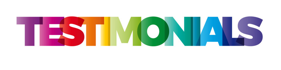 Wall Mural - the word testimonials. vector banner with the text colored rainbow.