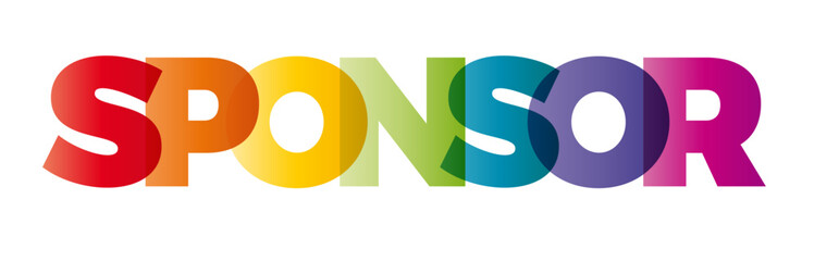 Wall Mural - the word sponsor. vector banner with the text colored rainbow.