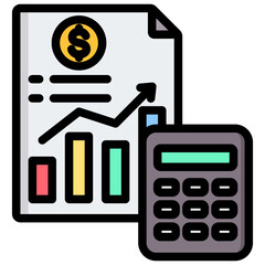 Poster - Financial Accounting Outline Color Icon