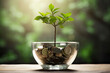 Investment income and growth are represented by a flourishing green tree planted in a pot, symbolizing the fruitful results that can stem from wise financial decisions. AI Generative