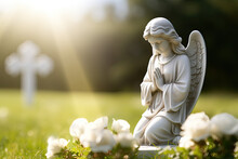 Angel Statue At The Cemetery 