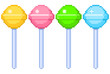 Pixel illustration of 4 candies