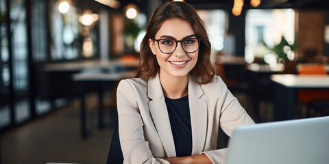 Poster - Distance education or work, young girls