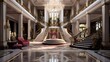 Luxury interior of a royal palace. 3d rendering.