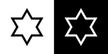 Star Of David. Jewish Symbol. David's Star Vector Icon.