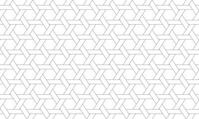 Wall Mural - Abstract geometric hexagon weave seamless pattern. Vector Repeating Texture.