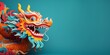 Colorful chinese dragon celebrate lunar new year. Copy space banner