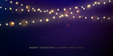 Wall Mural - colorful christmas lights. glowing festive garland. holiday decoration