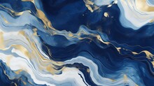 Marbling Texture In Blue, Gold, And White Offers An Opulent, High-quality Look.