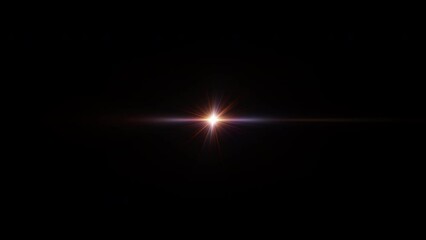 Wall Mural - abstract loop center glow blue orange optical shine light lens flares flickering burst rotation anim
