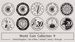 Hand Drawn Vector World Coin Collection 9