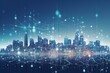 Cityscape metropolis connected high-tech commerce. Generative AI