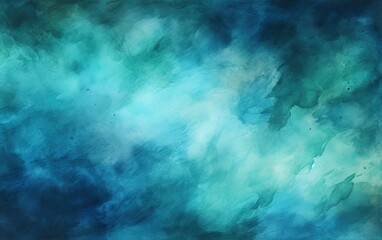 Wall Mural - Blue green watercolor. Abstract aquarelle background with copy space for design
