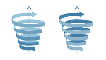 Set Of Arrow Ribbons Ascending In A Spiral