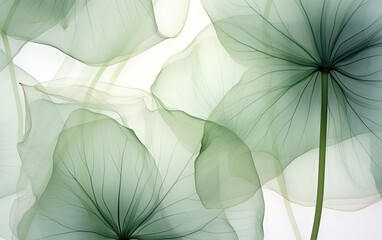 Wall Mural - A green transparent see through x-ray effect of the leaves.