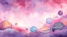 Watercolor Planets, Solar System Background