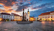 pardubice czech republic the center of the town square at dramatic sunset