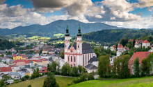 City Of Mariazell With Famous Mariazell Basilica Styria Austria