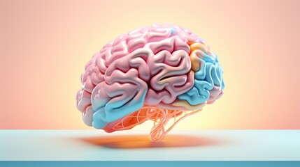 3d rendering human brain