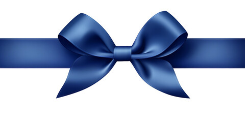 Shiny blue satin ribbon, isolated on transparent background