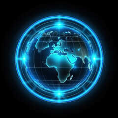 Wall Mural - Glowing Earth Circular Icon,created with Generative AI tecnology.