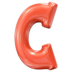 Balloon Font C 3D Render