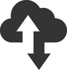 Poster - Technology icon vector cloud computing connection. Big data global server. Line design symbol.