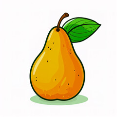 Wall Mural - Sticker design with an pear on white background.