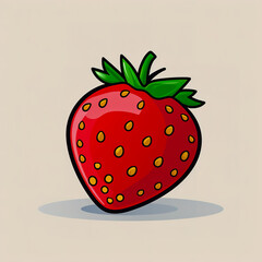 Wall Mural - Sticker design with an strawberry on white background.