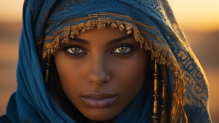 African woman in the desert