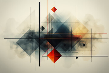 Canvas Print - Dynamic Black and Orange Triangle Graphic design - Abstract Geometric Background