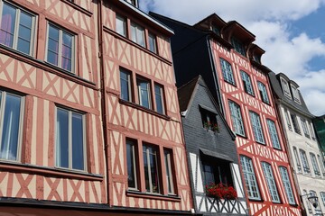 Canvas Print - facade of an half timbered house