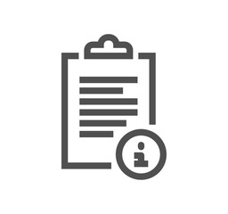 Poster - Clipboard related icon outline and linear vector.