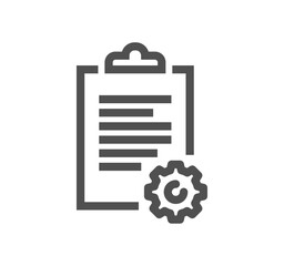 Poster - Clipboard related icon outline and linear vector.