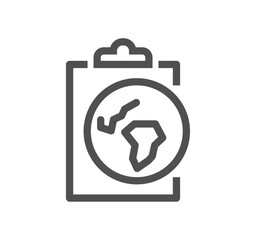 Poster - Clipboard related icon outline and linear vector.