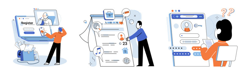 Fototapete - Account login. Vector illustration. The account login interface should prioritize user-friendly design principles Developing secure login system requires expertise in technology and security