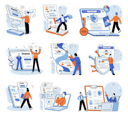 Fototapete - Authentication. Vector illustration. Protecting user identity is key aspect maintaining privacy The interface should prioritize security measures to ensure user safety Development robust Development
