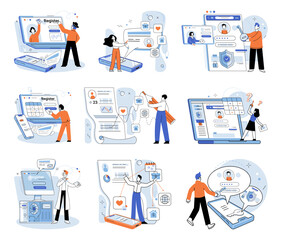 Fototapete - Account login. Vector illustration. Development secure login system requires careful planning and implementation Designing intuitive user interface enhances login experience for users The security