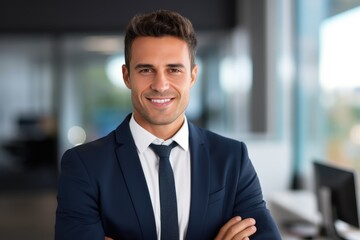 Wall Mural - A Stylish Gentleman Posing for a Professional Portrait