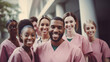 © ReneBot/Peopleimages - AI - Group of medical student nurses in training at college, diverse doctor colleagues.