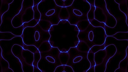 Poster - Transforming abstract mandala. 4k loop footage. Sacred symbol. Shiny Neon Mandala