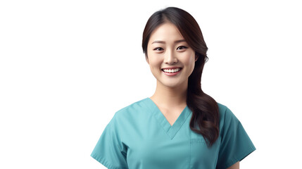 Canvas Print - Portrait of a young Asian female nurse