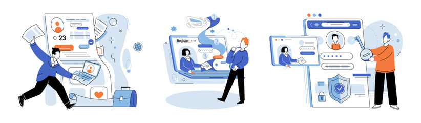 Fototapete - Account login. Vector illustration. The login interface should provide seamless and user-friendly experience Developing secure login system requires expertise in technology and cybersecurity