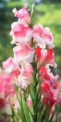 Poster - A beautiful arrangement of pink and white flowers displayed in a vase. Perfect for adding a touch of elegance to any space.