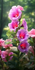 Poster - A close up view of a vibrant bunch of flowers. This image can be used to add a pop of color and beauty to various projects.